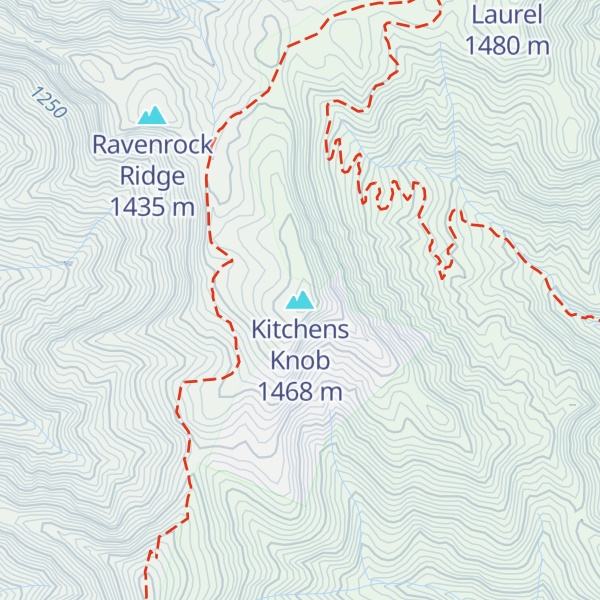 Map of Kitchens Knob