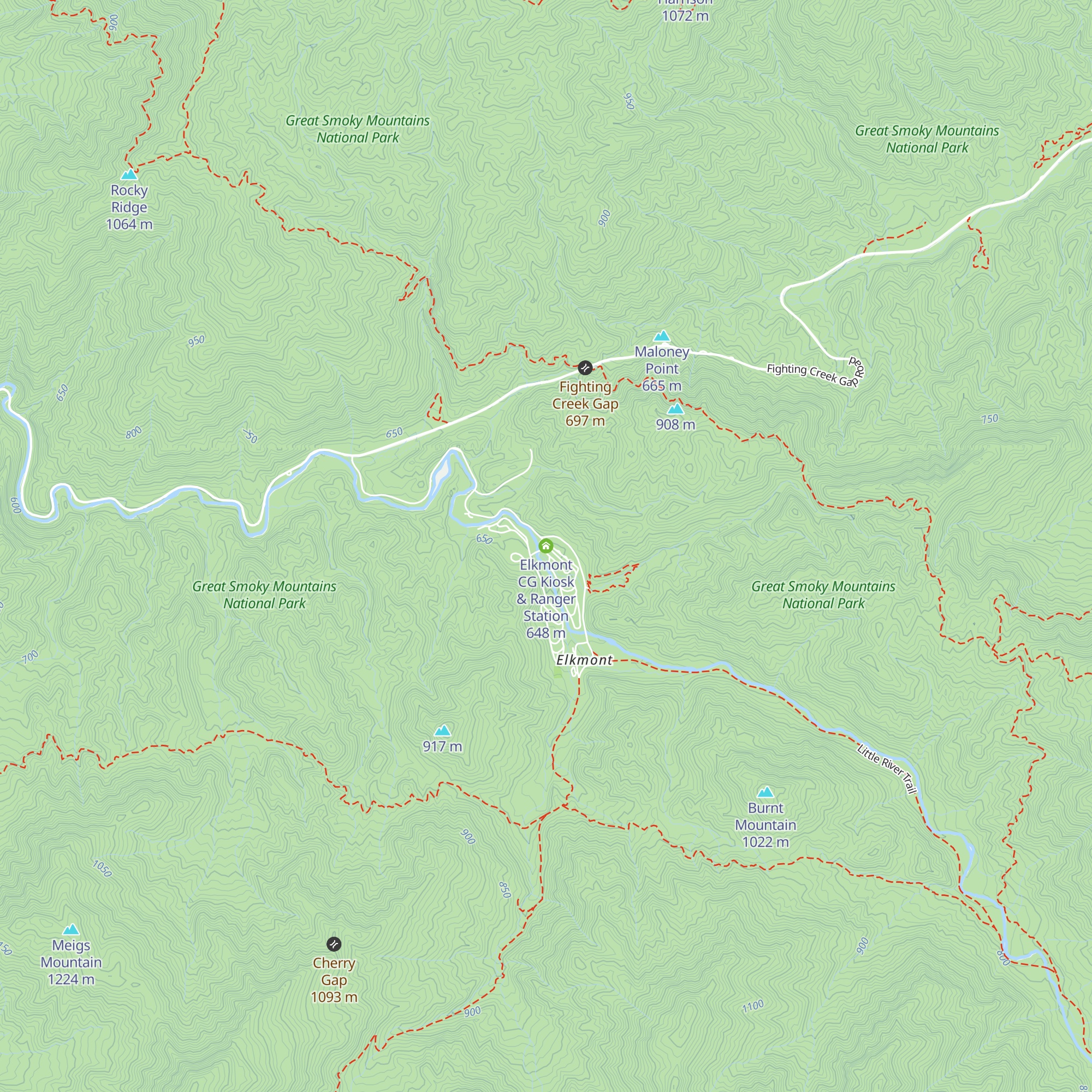 Elkmont CG Kiosk & Ranger Station map