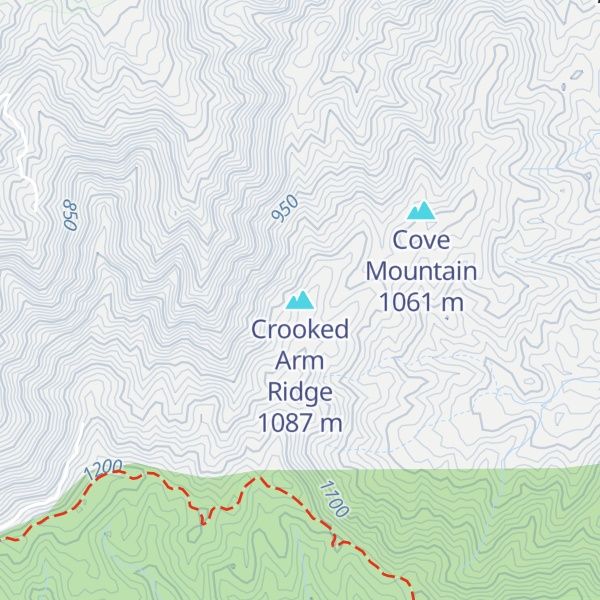 Map of Crooked Arm Ridge