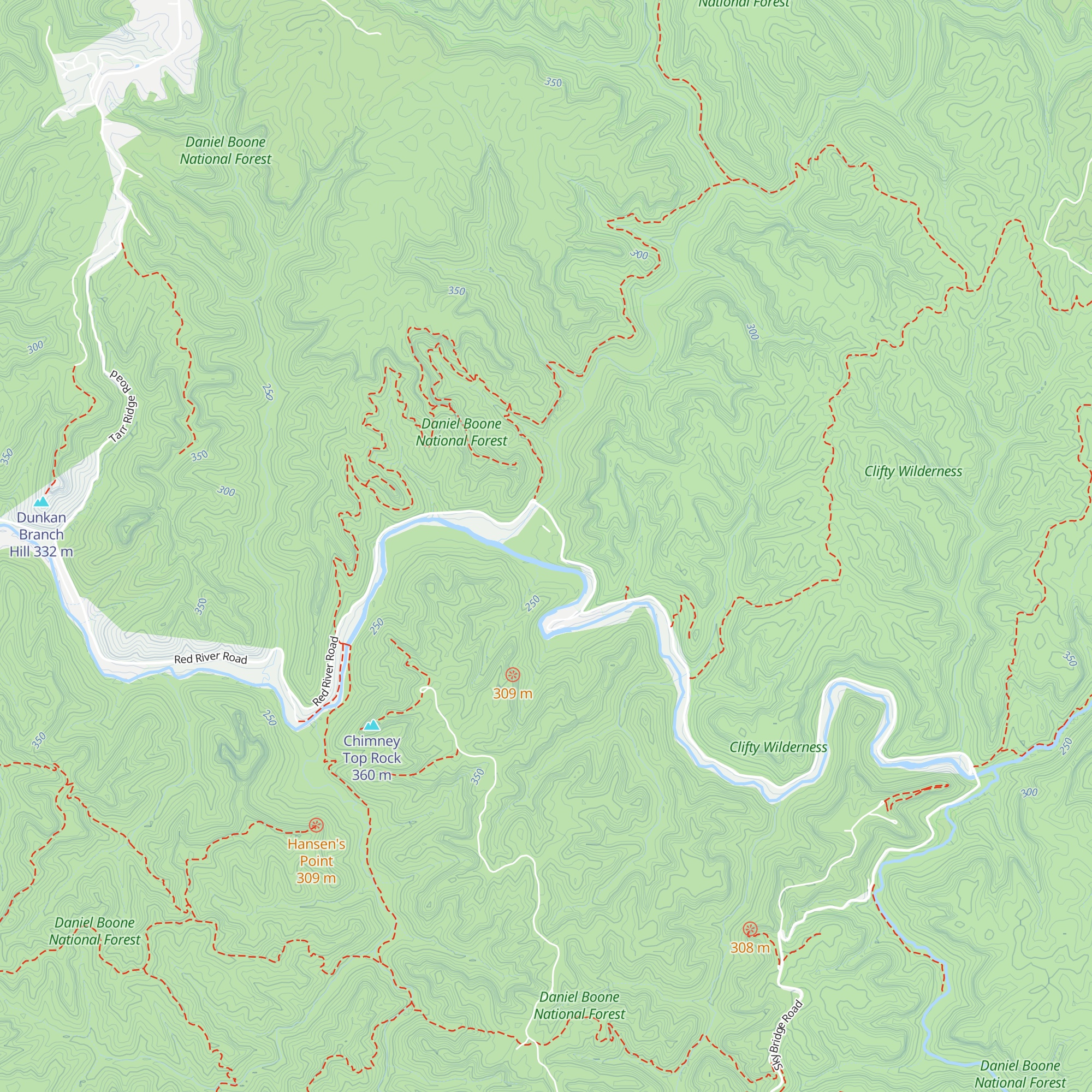 Gladie Visitor Center map