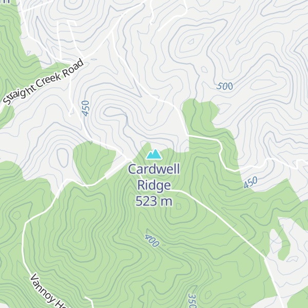 Map of Cardwell Ridge