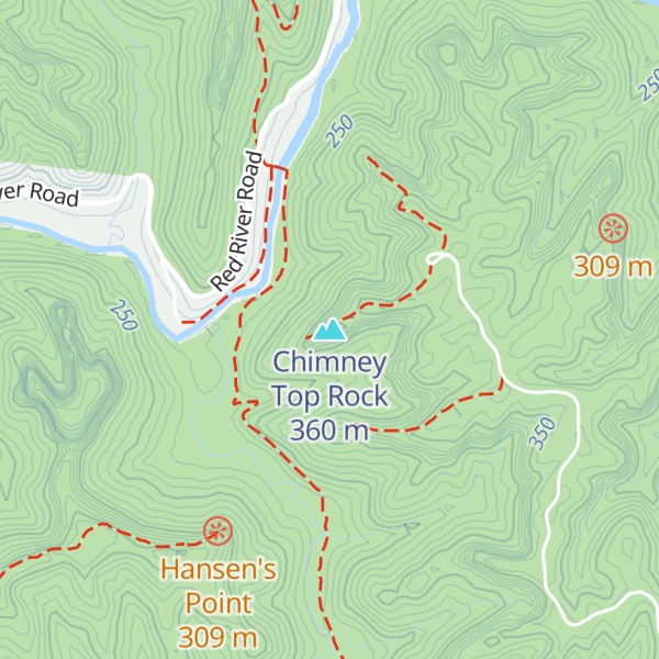 Map of Chimney Top Rock