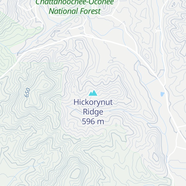 Map of Hickorynut Ridge