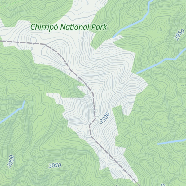 Map of Cerros Cuericí (Cerro Chirripocito)