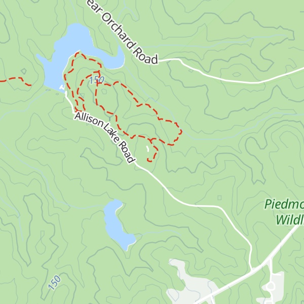 Map of Piedmont Wildlife Refuge HQ