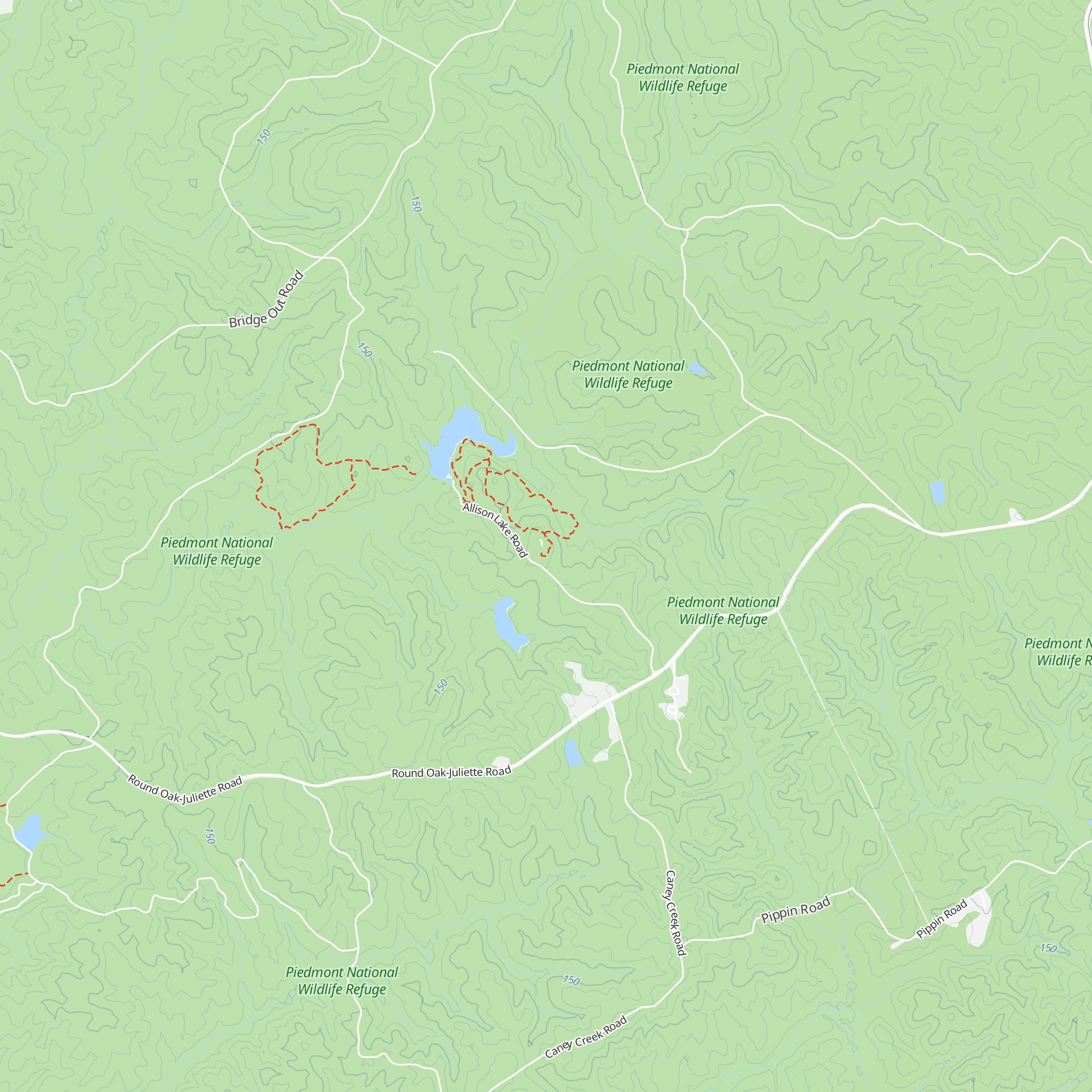 Piedmont Wildlife Refuge HQ map
