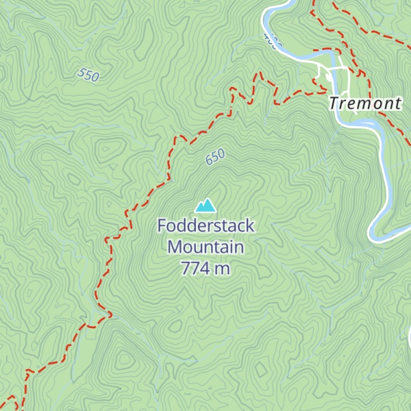 Map of Fodderstack Mountain