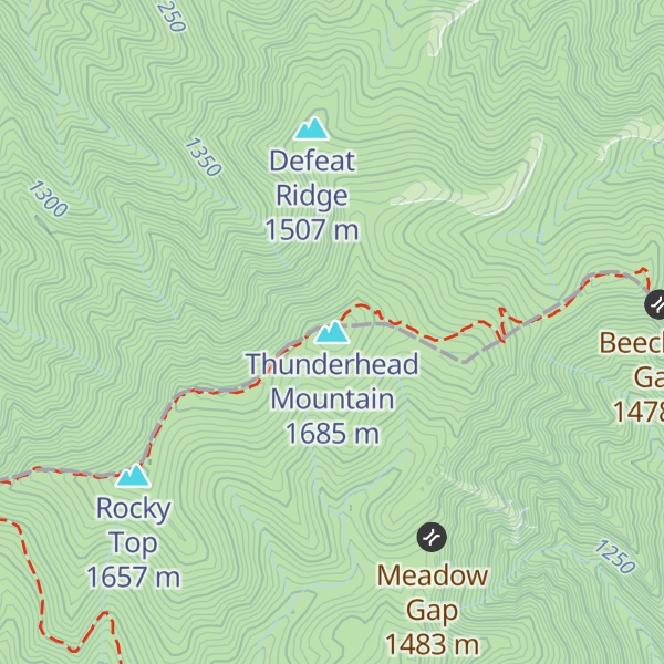 Map of Thunderhead Mountain