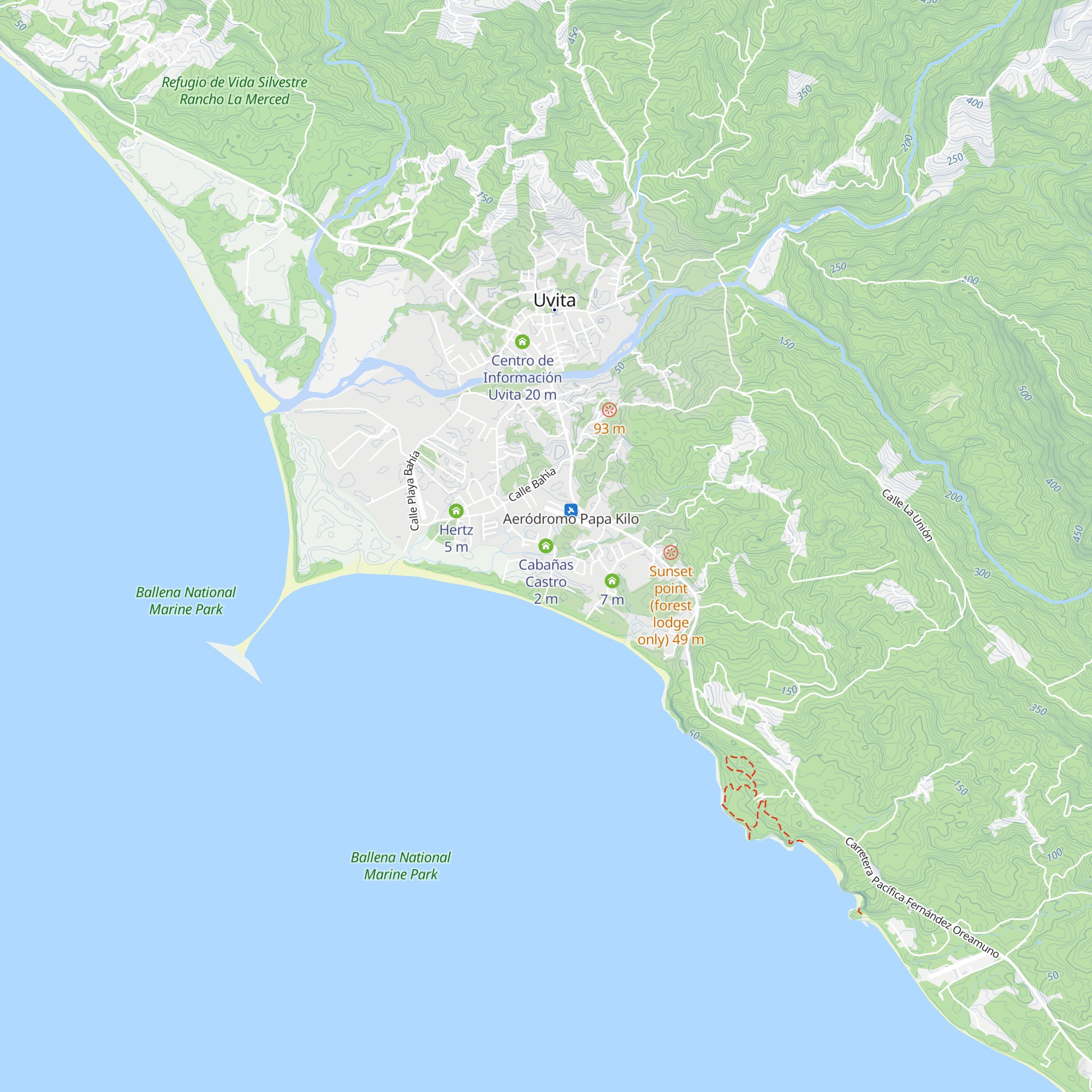 Cabañas Castro map
