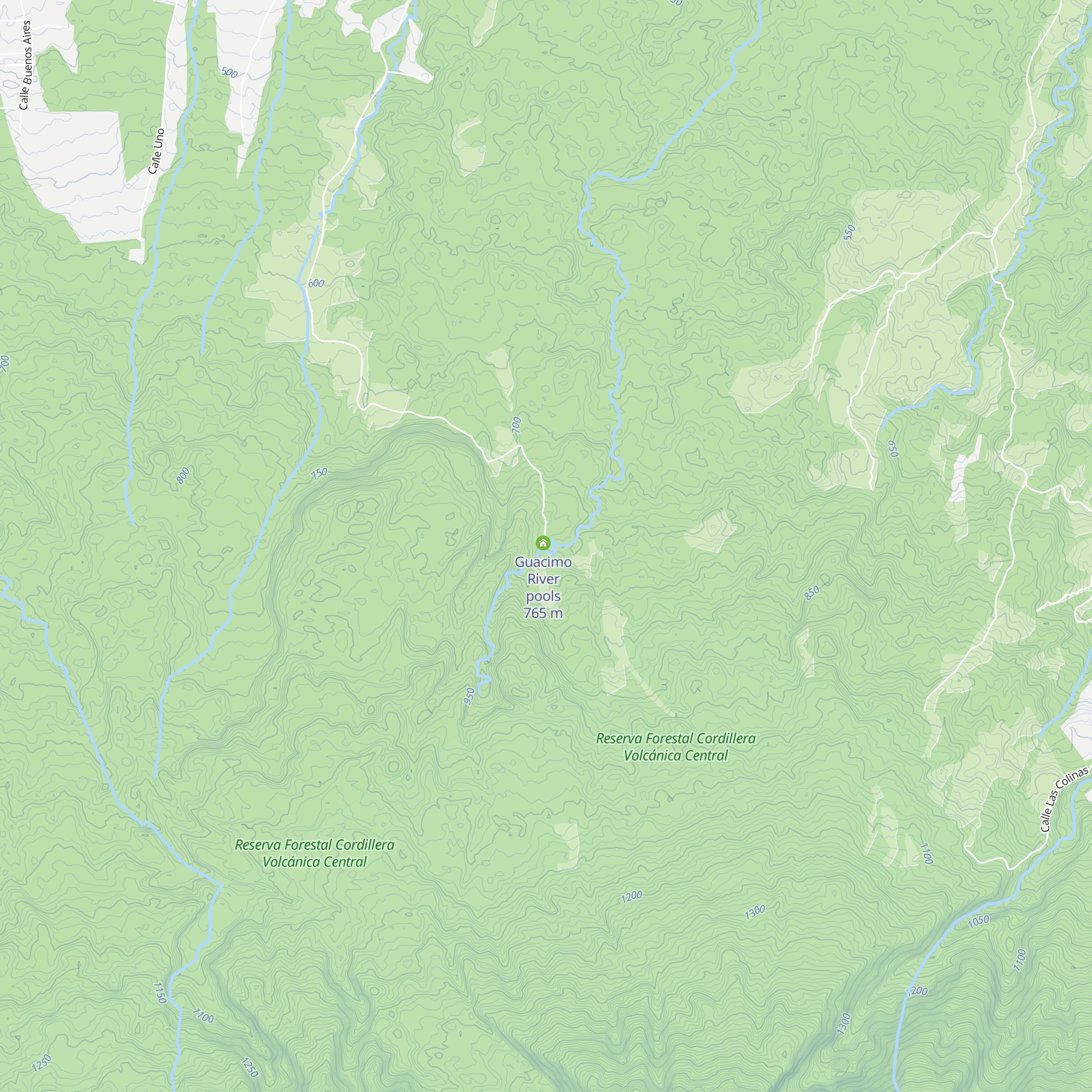 Finca pozas Guacimo map
