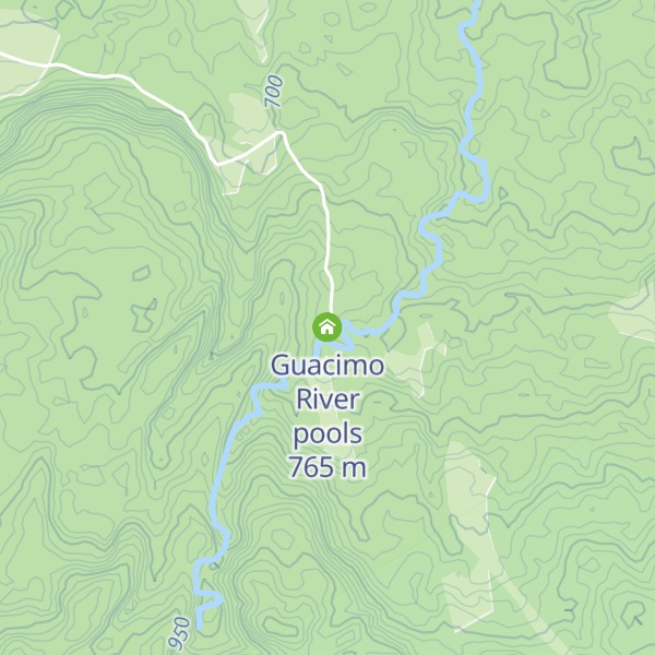 Map of Guacimo River pools