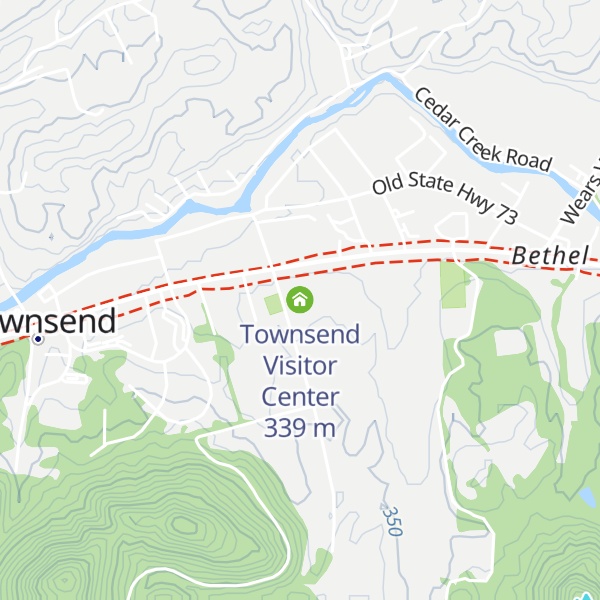 Map of Townsend Visitor Center