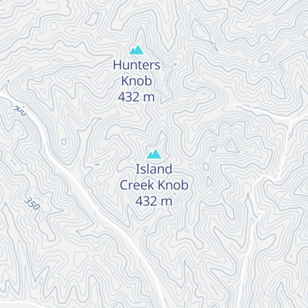 Map of Island Creek Knob