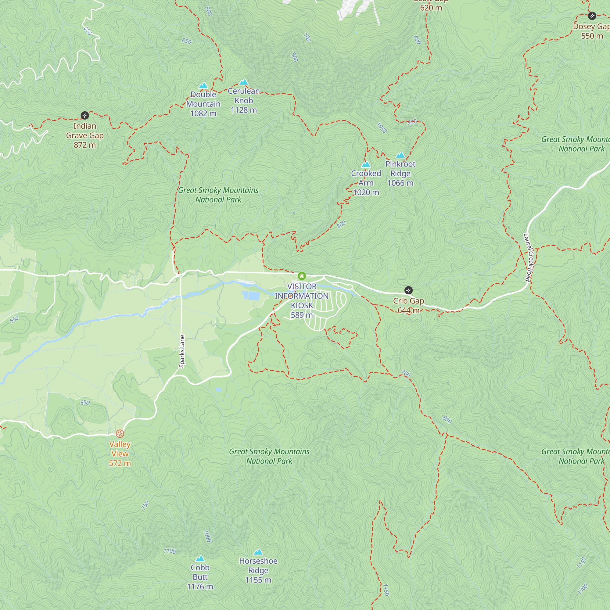 Cades Cove Ranger Station & CG Kiosk map