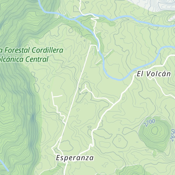 Map of Refugio Volcán Turrialba