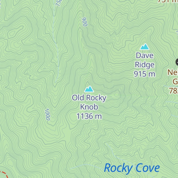 Map of Old Rocky Knob