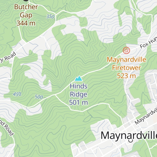 Map of Hinds Ridge