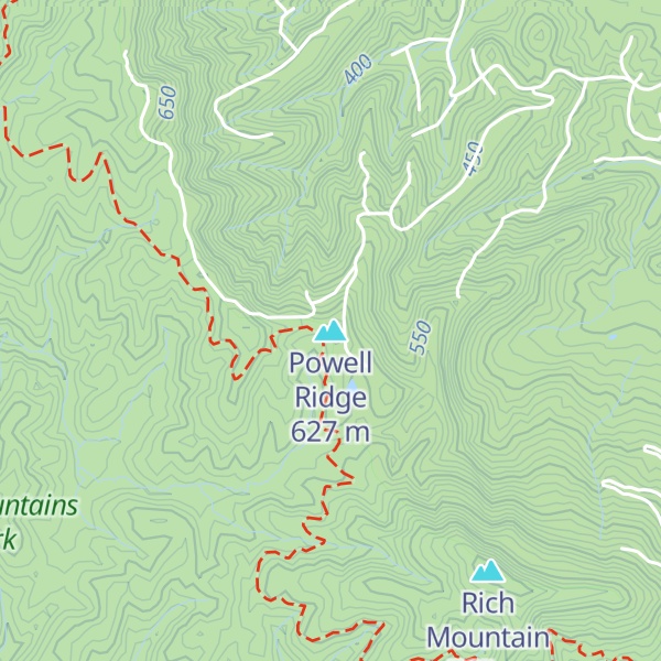 Map of Powell Ridge