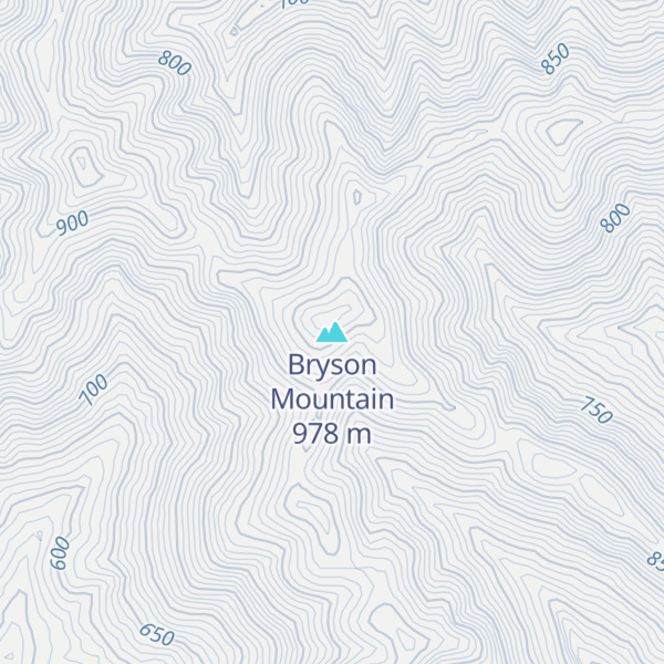 Map of Bryson Mountain