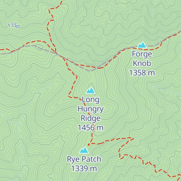 Map of Long Hungry Ridge