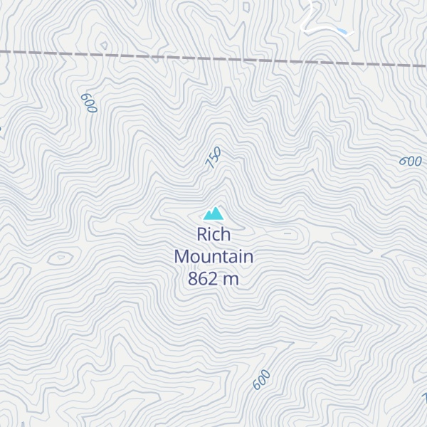 Map of Rich Mountain