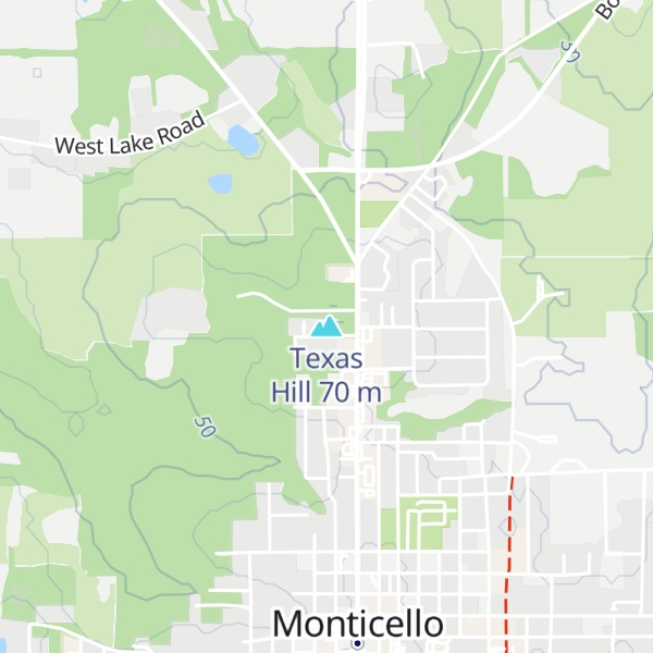 Map of Texas Hill
