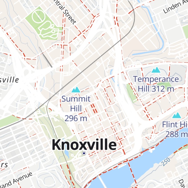 Map of Visit Knoxville Visitors Center