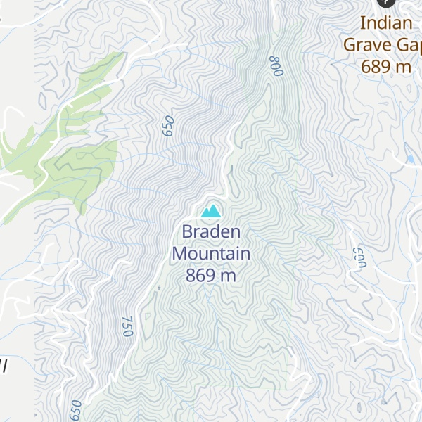 Map of Braden Mountain