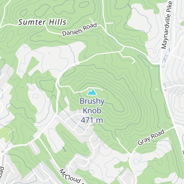 Map of Brushy Knob