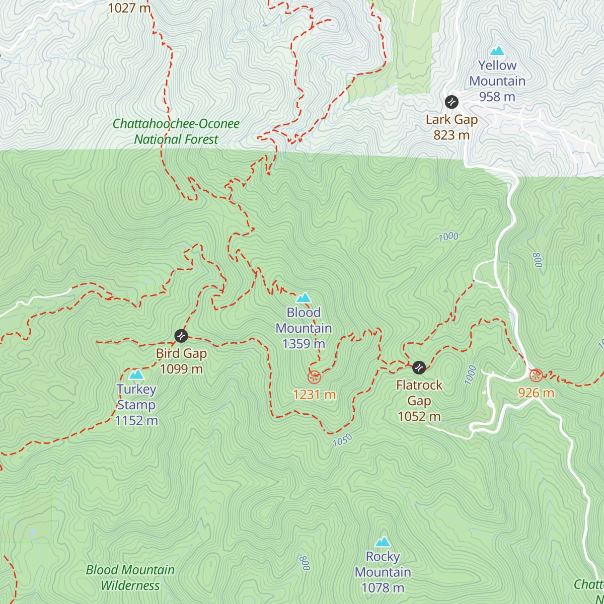 Blood Mountain Shelter map