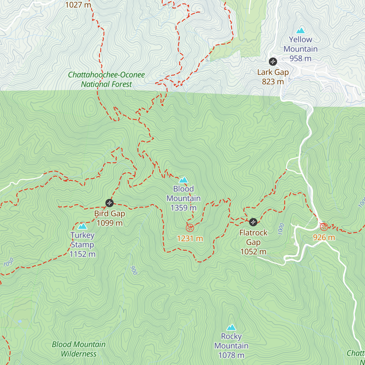 Blood Mountain Shelter map