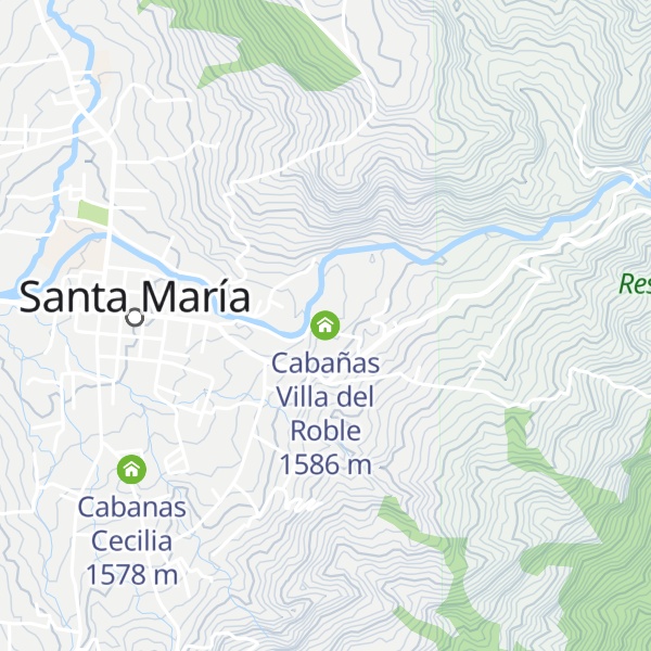 Map of Cabañas Villa del Roble