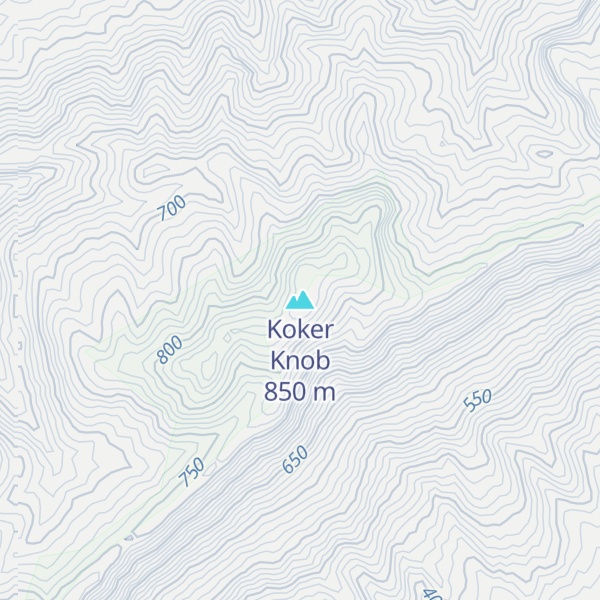 Map of Koker Knob