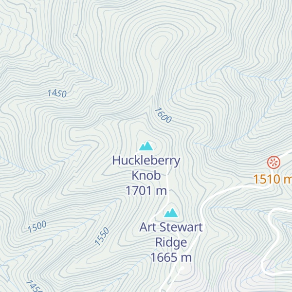 Map of Huckleberry Knob