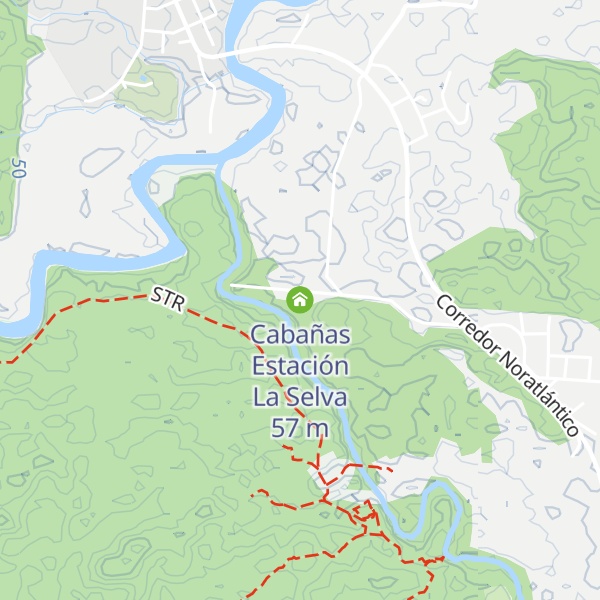 Map of Cabañas Estación La Selva