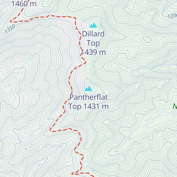 Map of Pantherflat Top