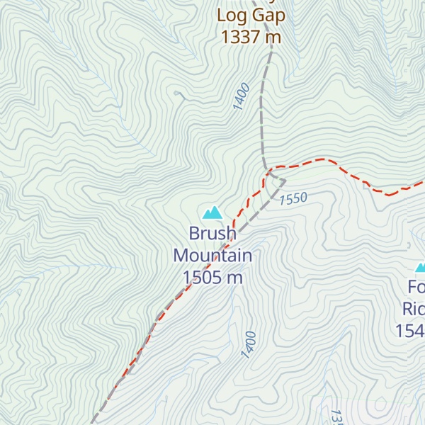 Map of Brush Mountain