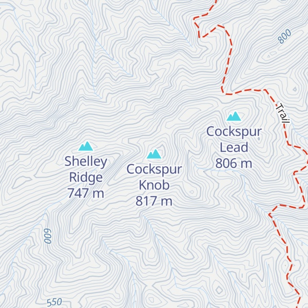 Map of Cockspur Knob