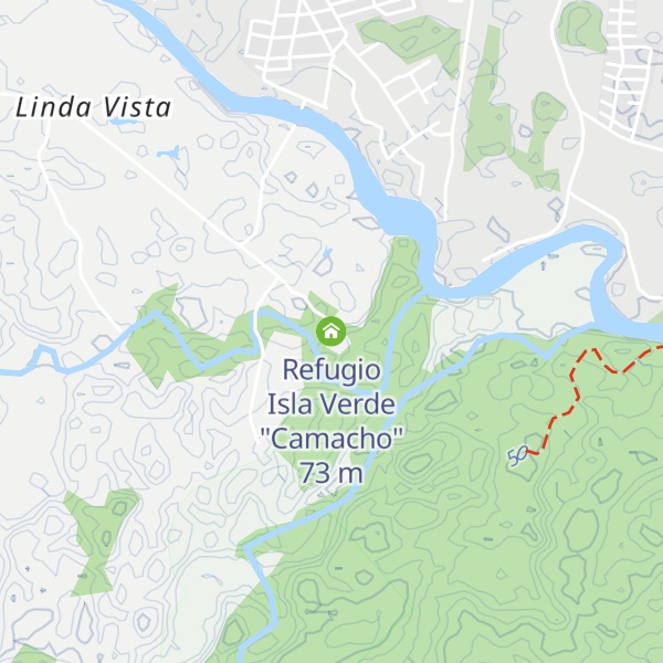 Map of Refugio Isla Verde "Camacho"
