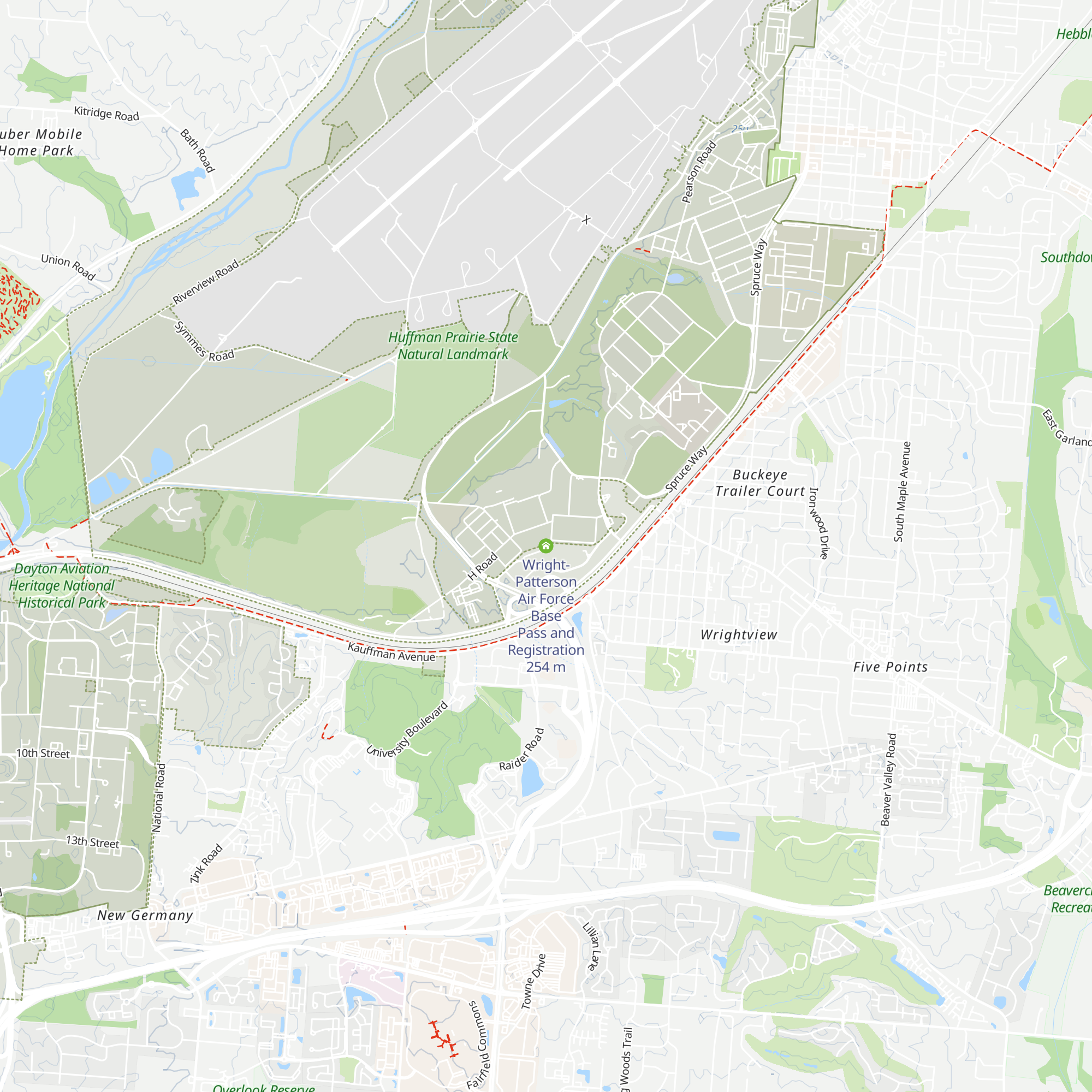 Wright-Patterson Air Force Base Pass and Registration map
