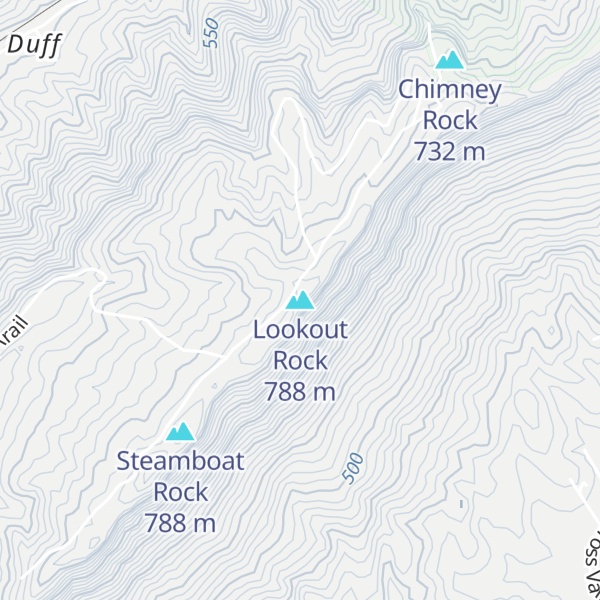 Map of Lookout Rock