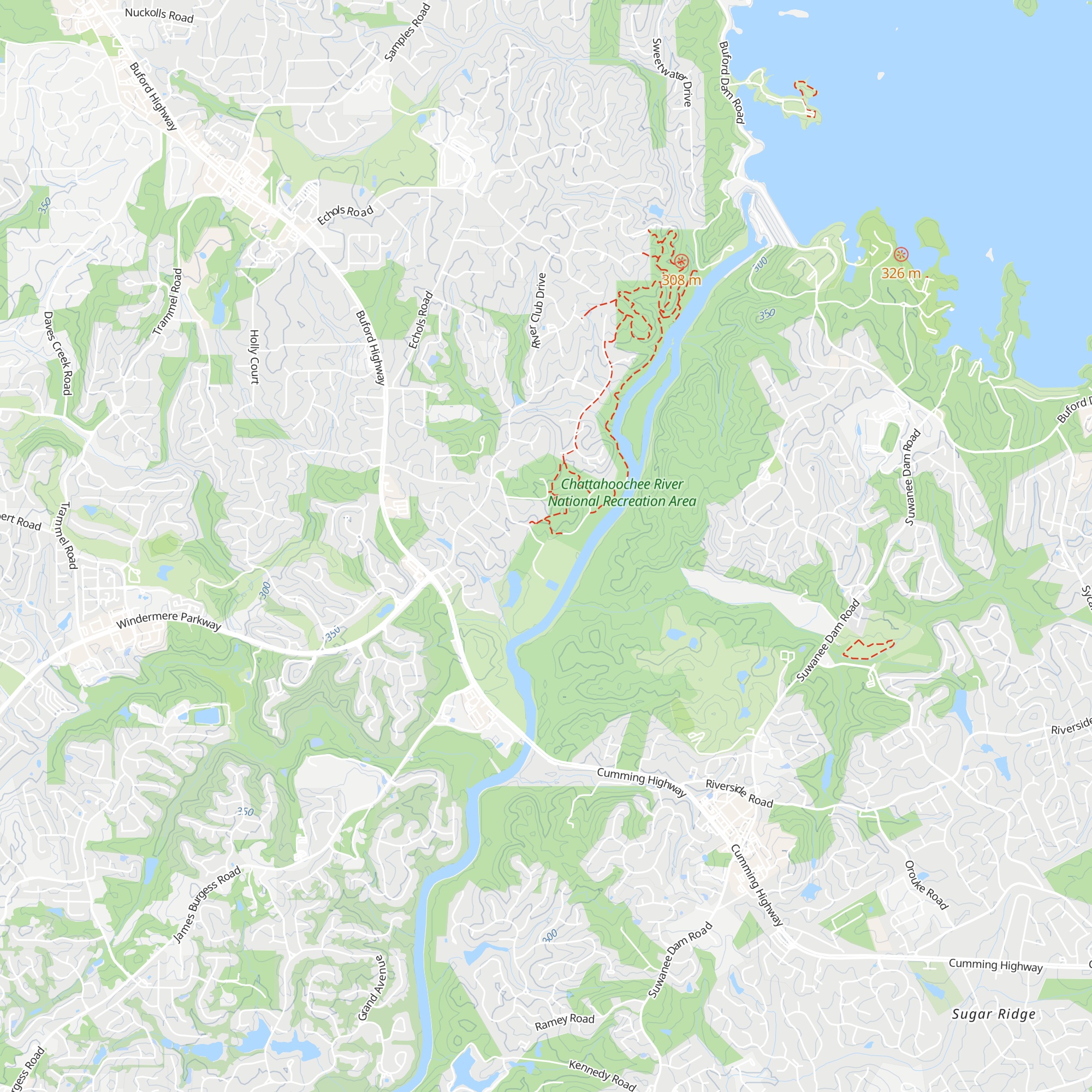 Buford Trout Hatchery Visitors Center map