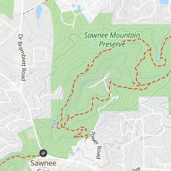 Map of Sawnee Mountain