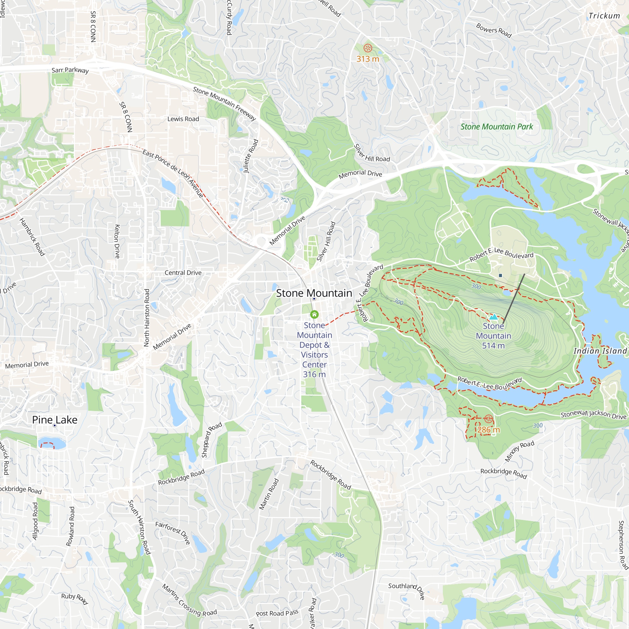 Stone Mountain Depot & Visitors Center map