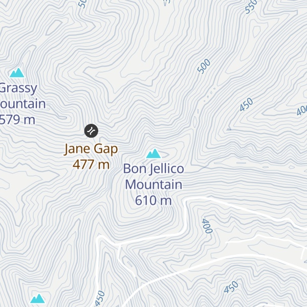 Map of Bon Jellico Mountain