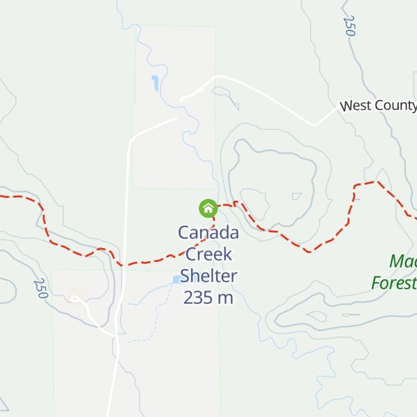 Map of Canada Creek Shelter