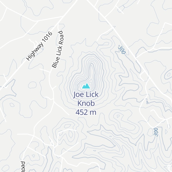 Map of Joe Lick Knob