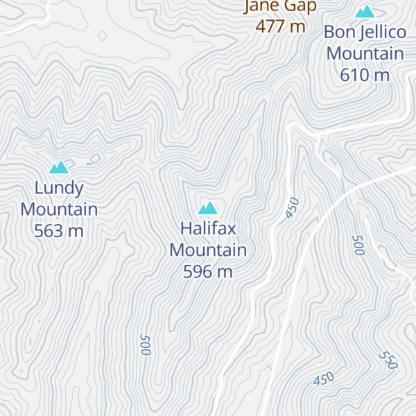 Map of Halifax Mountain