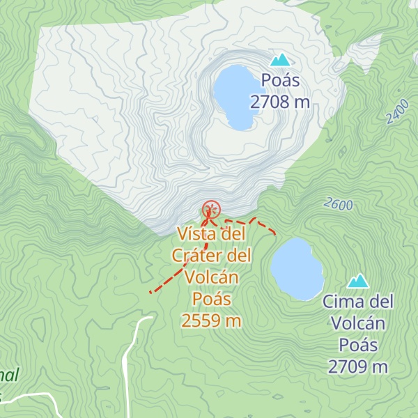 Map of Refugio en caso de Erupción
