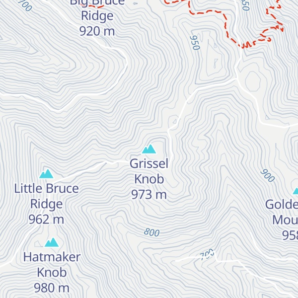 Map of Grissel Knob